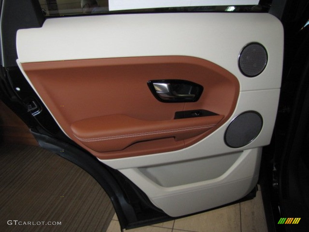 2013 Land Rover Range Rover Evoque Pure Tan/Ivory/Espresso Door Panel Photo #86787489