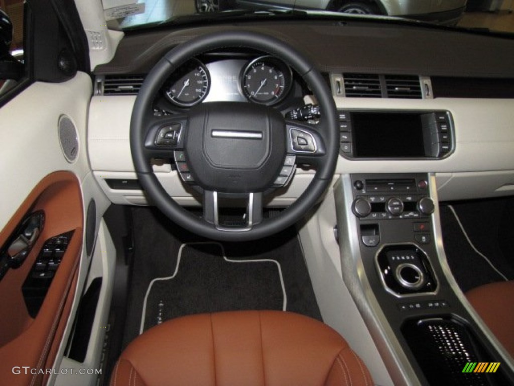 2013 Land Rover Range Rover Evoque Pure Tan/Ivory/Espresso Dashboard Photo #86787516
