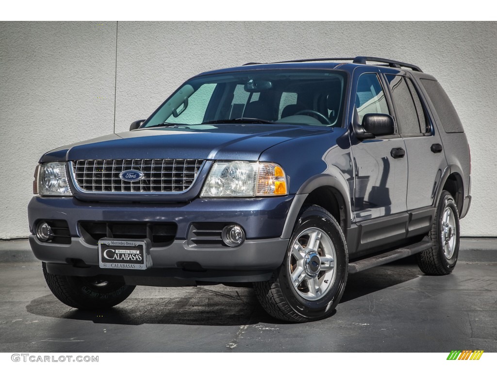 2003 Explorer XLT - Medium Wedgewood Blue Metallic / Graphite Grey photo #13