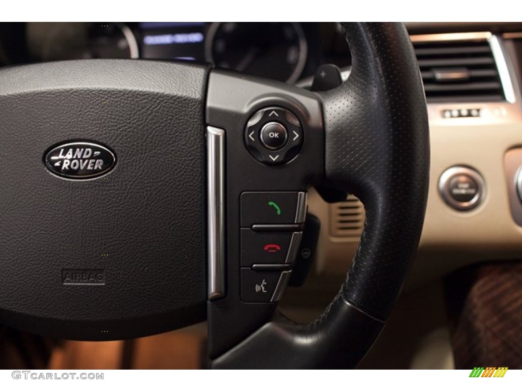 2010 Land Rover Range Rover Sport Supercharged Premium Arabica/Arabica Stitching Steering Wheel Photo #86788950