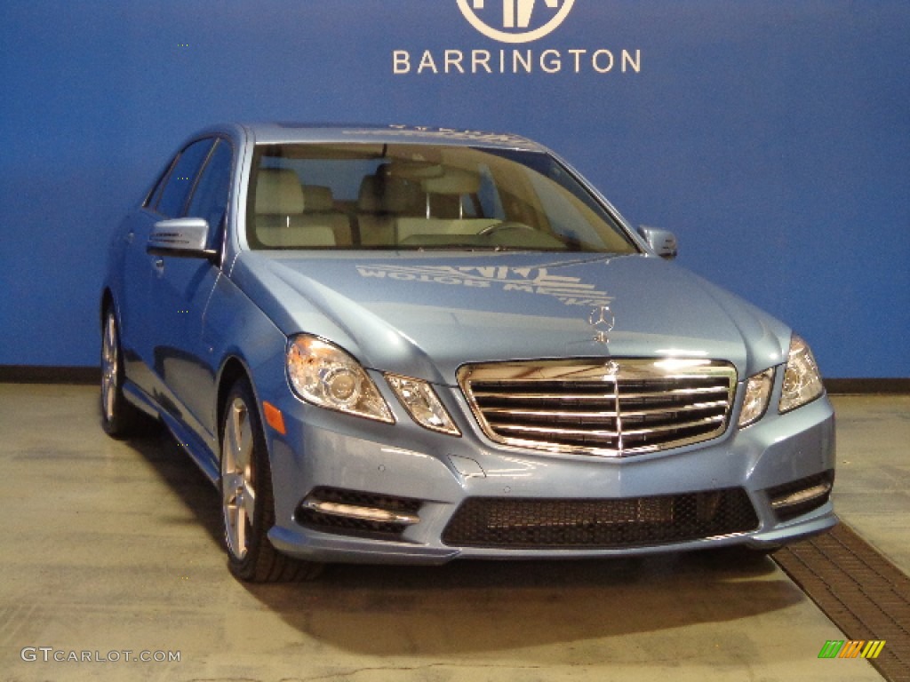 2012 E 350 4Matic Sedan - Quartz Blue Metallic / Ash/Black photo #1