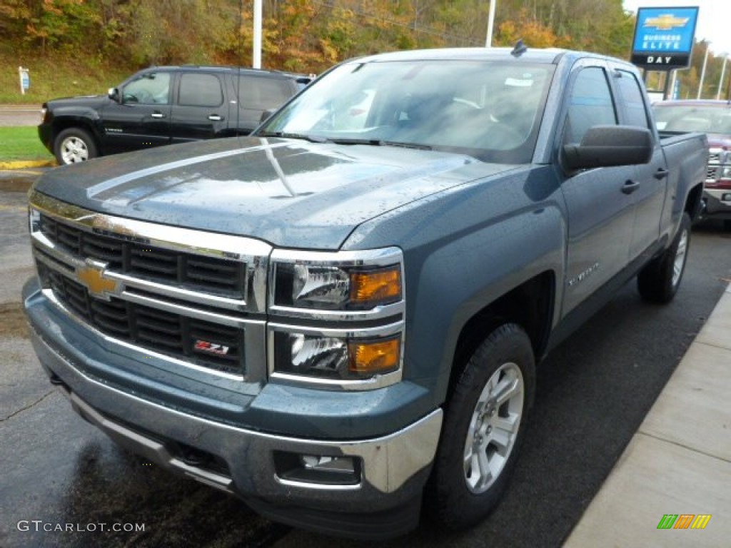 2014 Silverado 1500 LTZ Z71 Double Cab 4x4 - Blue Granite Metallic / Jet Black photo #7