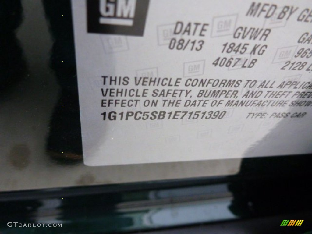 2014 Cruze LT - Rainforest Green Metallic / Jet Black photo #17
