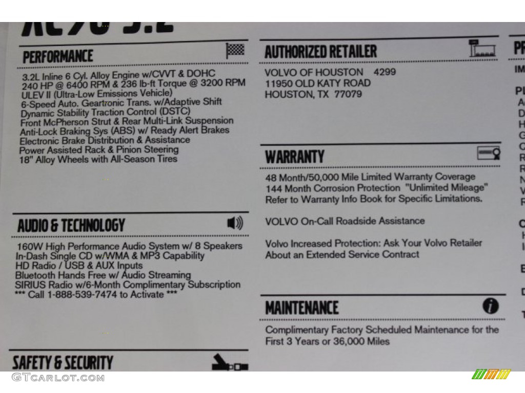 2014 Volvo XC90 3.2 Window Sticker Photos