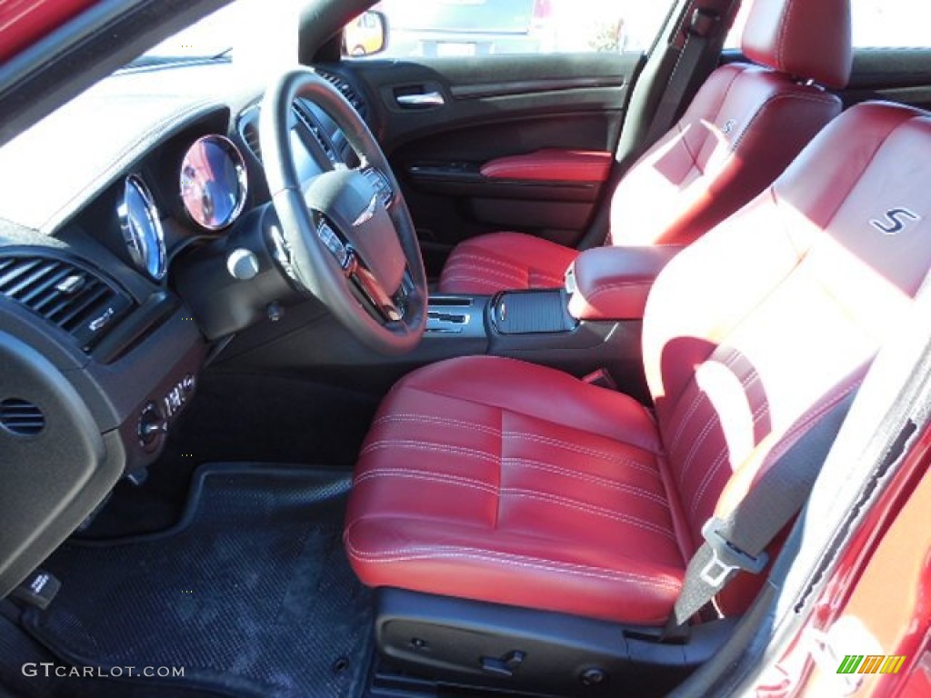 Black/Radar Red Interior 2012 Chrysler 300 S V8 Photo #86796885
