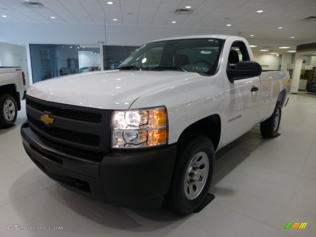 2013 Silverado 1500 Work Truck Regular Cab 4x4 - Summit White / Dark Titanium photo #7