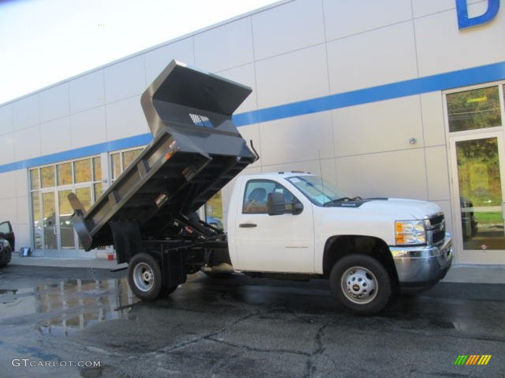 2013 Silverado 3500HD WT Regular Cab 4x4 Dump Truck - Summit White / Dark Titanium photo #1