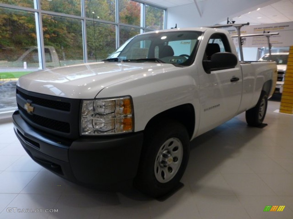 2013 Silverado 1500 Work Truck Regular Cab 4x4 - Summit White / Dark Titanium photo #7