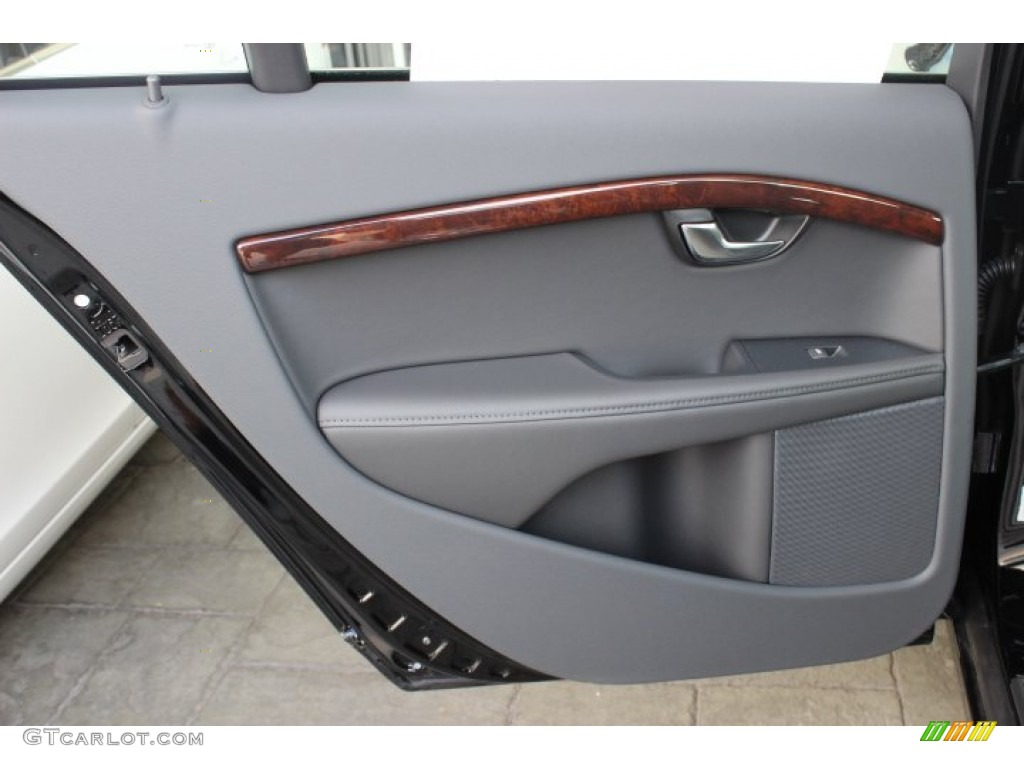 2014 Volvo S80 T6 AWD Platinum Off Black/Anthracite Door Panel Photo #86799381