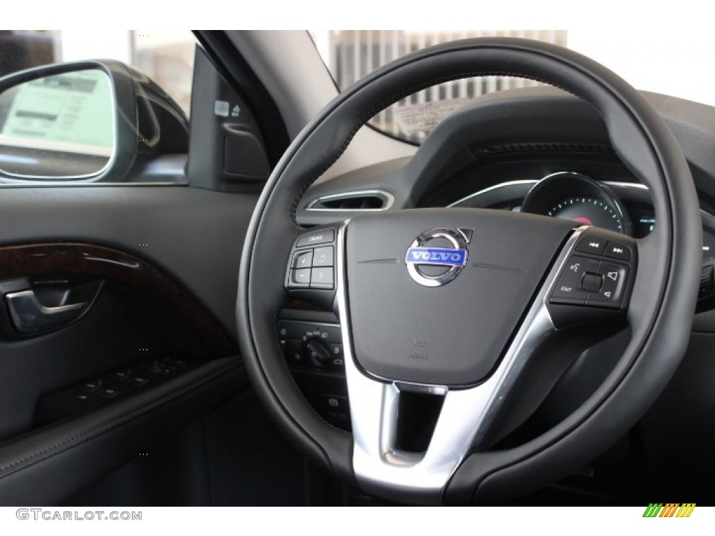 2014 Volvo S80 T6 AWD Platinum Off Black/Anthracite Steering Wheel Photo #86799495
