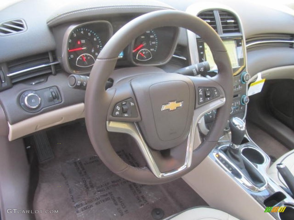 2014 Chevrolet Malibu LTZ Cocoa/Light Neutral Steering Wheel Photo #86800257