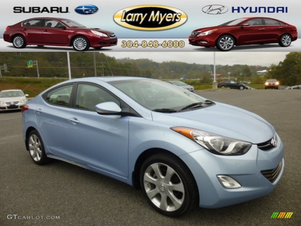 2012 Elantra Limited - Blue Sky Metallic / Beige photo #1