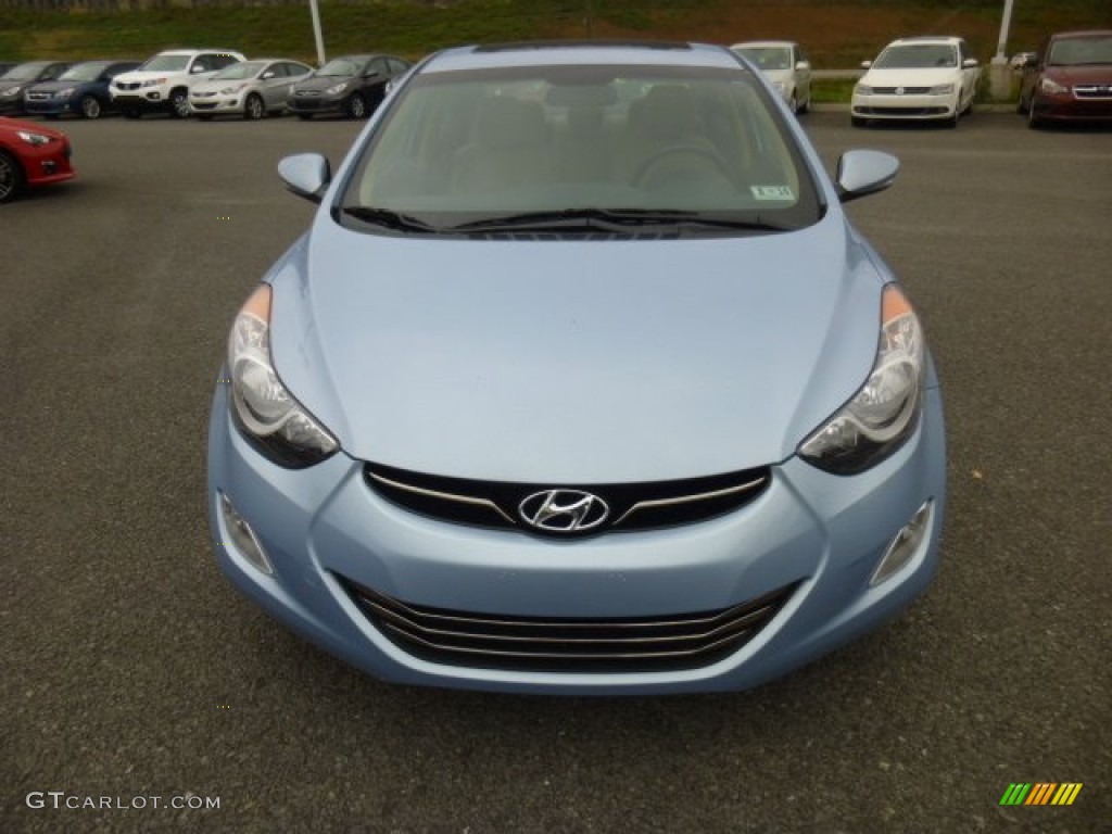 2012 Elantra Limited - Blue Sky Metallic / Beige photo #2