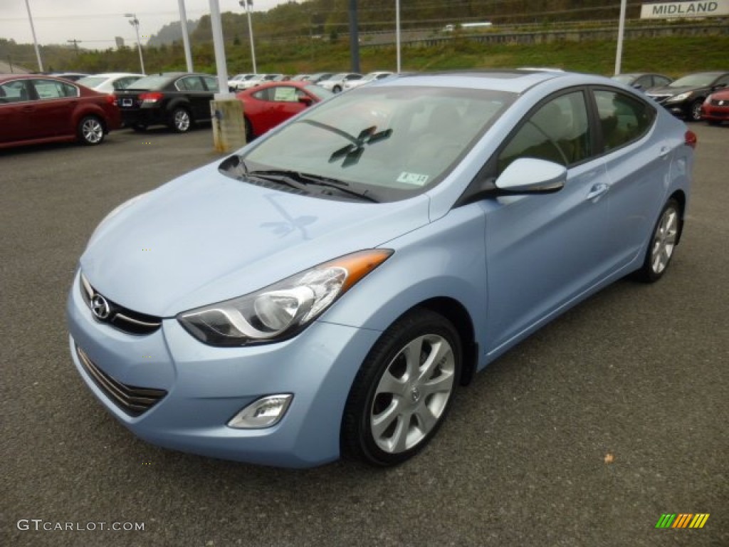 2012 Elantra Limited - Blue Sky Metallic / Beige photo #3