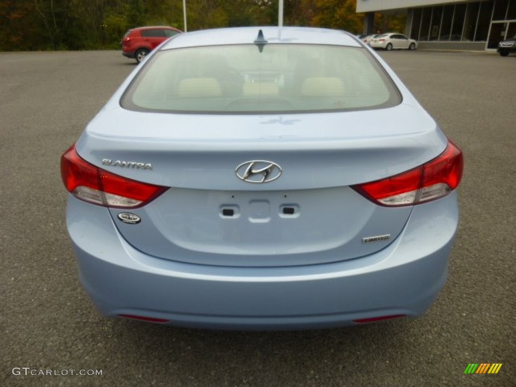 2012 Elantra Limited - Blue Sky Metallic / Beige photo #6