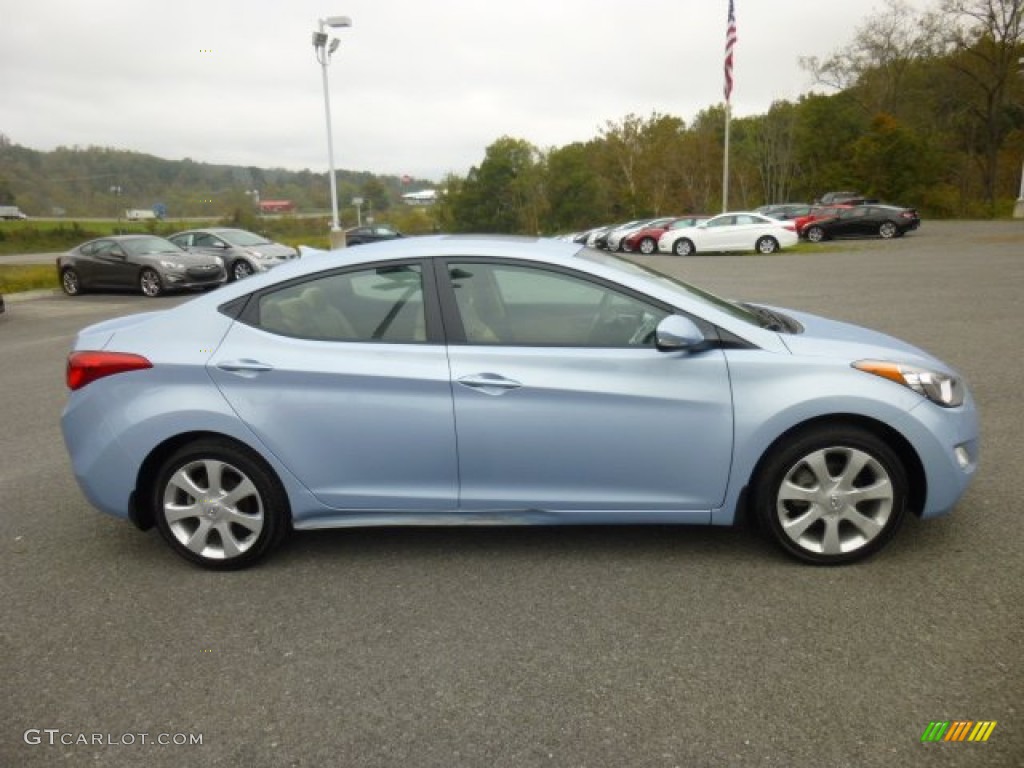 2012 Elantra Limited - Blue Sky Metallic / Beige photo #8