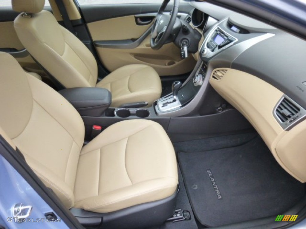2012 Elantra Limited - Blue Sky Metallic / Beige photo #10