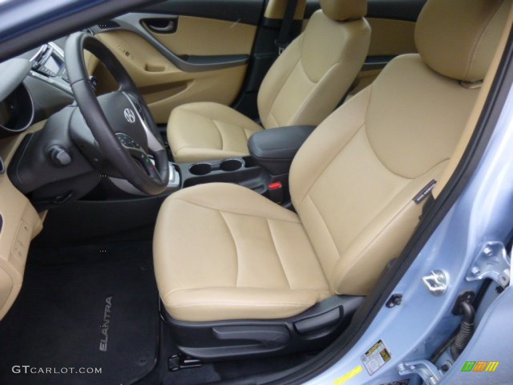 2012 Elantra Limited - Blue Sky Metallic / Beige photo #15
