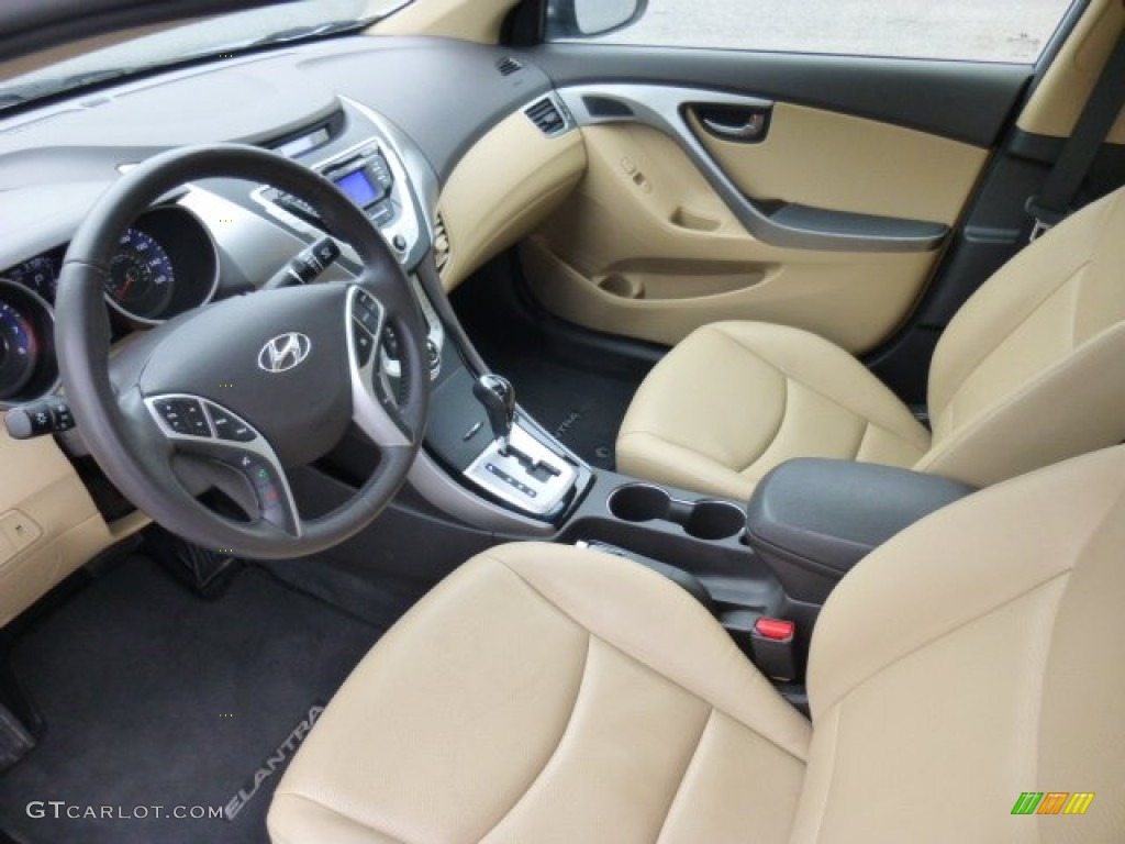 2012 Elantra Limited - Blue Sky Metallic / Beige photo #16