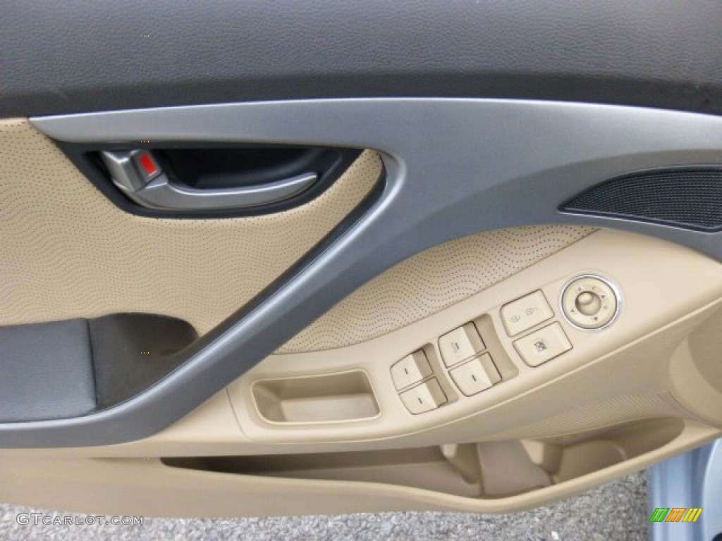 2012 Elantra Limited - Blue Sky Metallic / Beige photo #17