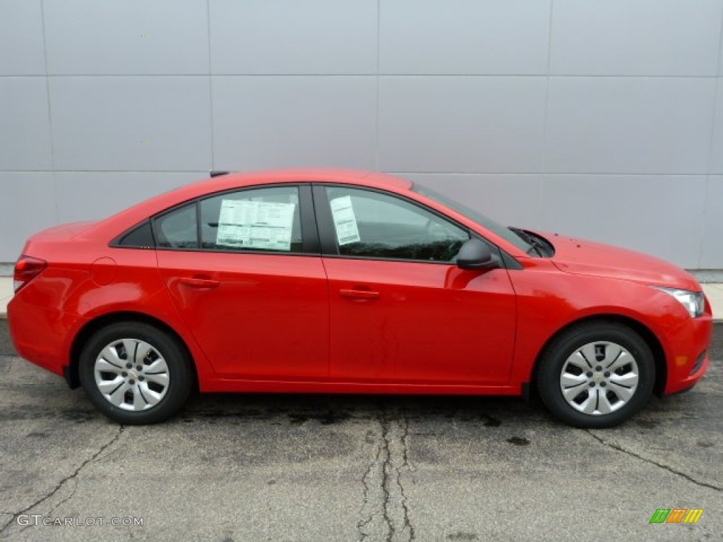 2014 Cruze LS - Red Hot / Jet Black/Medium Titanium photo #2