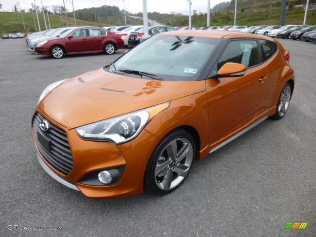 2013 Veloster Turbo - Vitamin C / Black photo #3
