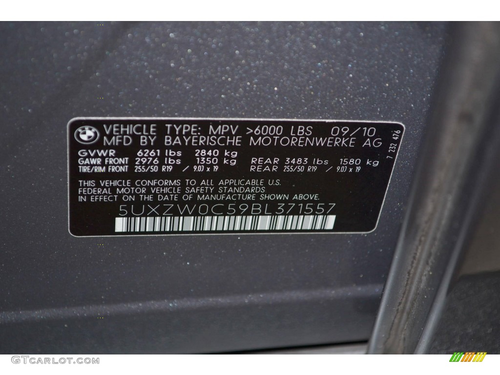 2011 X5 xDrive 35d - Space Gray Metallic / Black photo #23