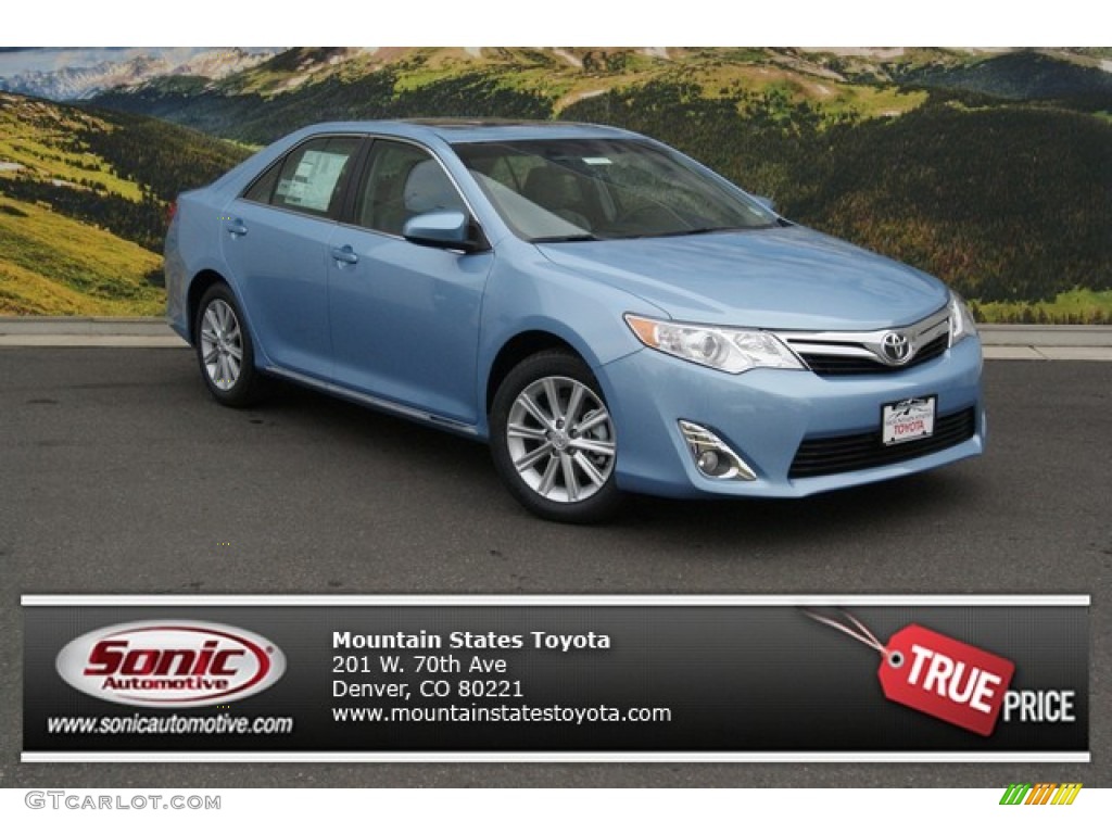 2014 Camry XLE - Clearwater Blue Metallic / Ash photo #1