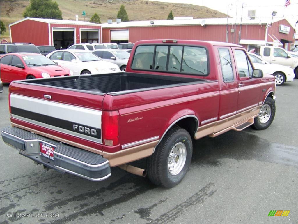 1995 F150 Eddie Bauer Extended Cab - Electric Currant Red Pearl / Beige photo #5
