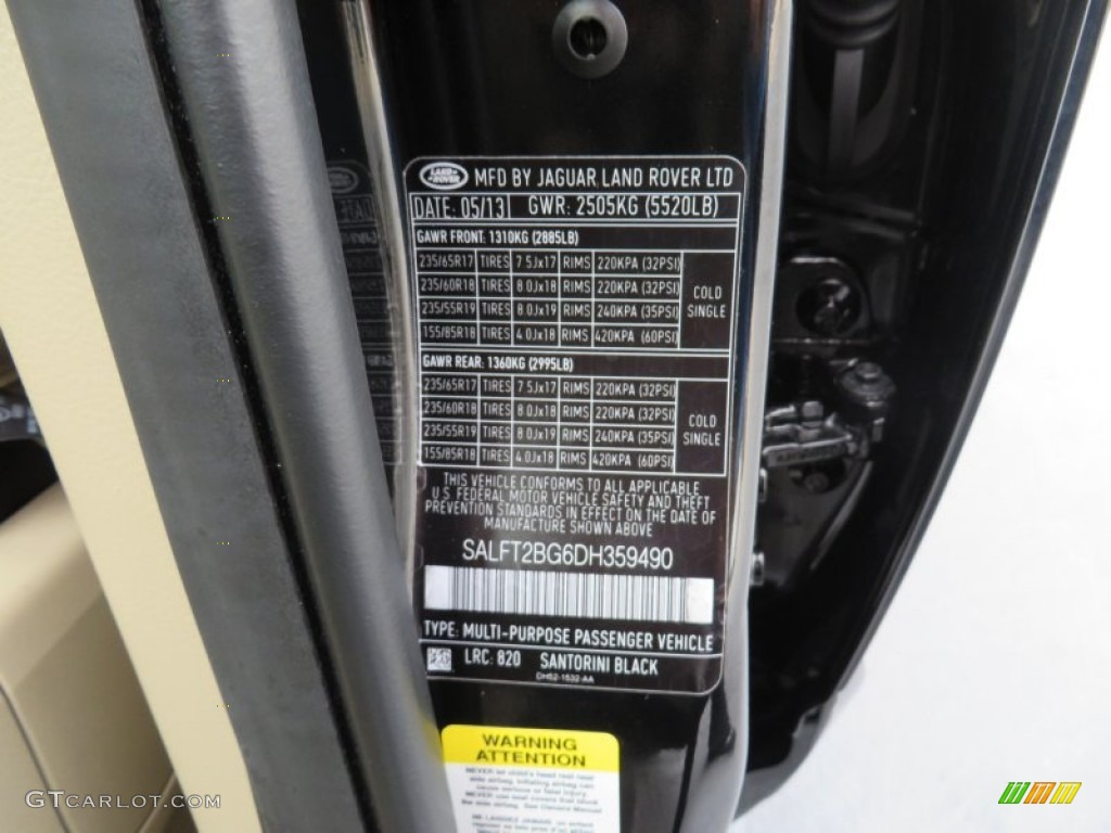 2013 Land Rover LR2 HSE Color Code Photos