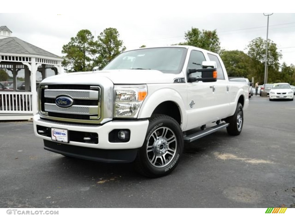 2014 F250 Super Duty Platinum Crew Cab 4x4 - Oxford White / Platinum Black Leather photo #1