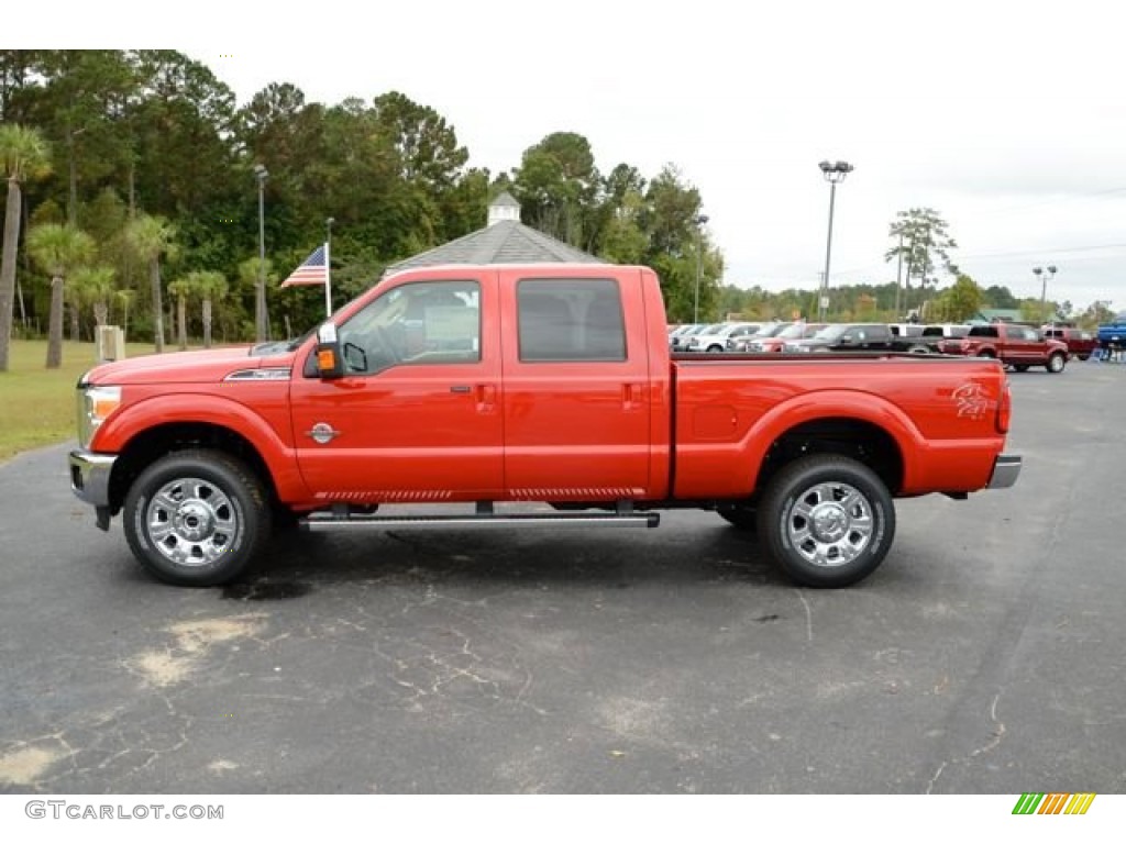 Vermillion Red 2014 Ford F350 Super Duty Lariat Crew Cab 4x4 Exterior Photo #86822899