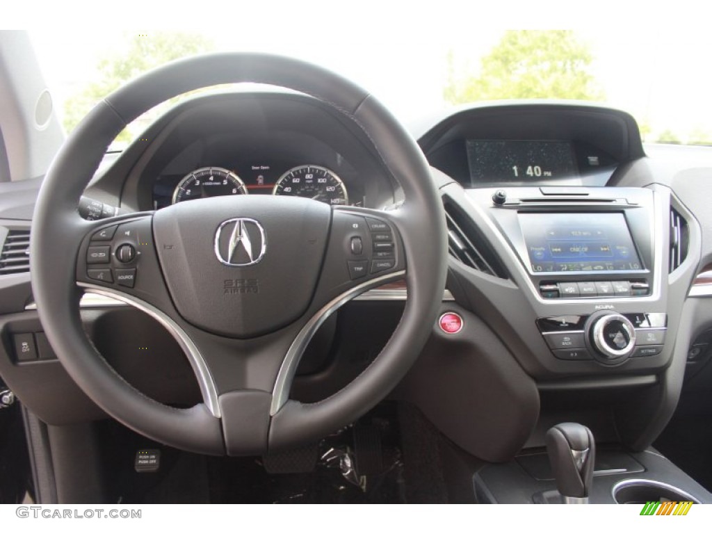 2014 Acura MDX SH-AWD Ebony Steering Wheel Photo #86829182