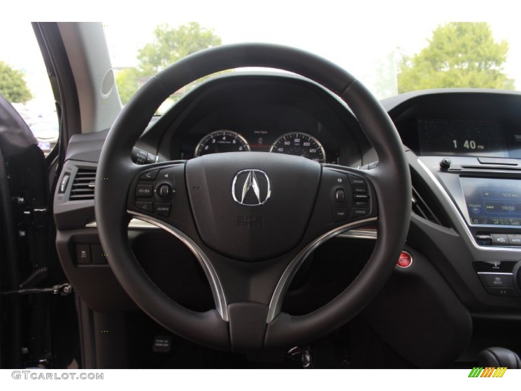2014 Acura MDX SH-AWD Ebony Steering Wheel Photo #86829203