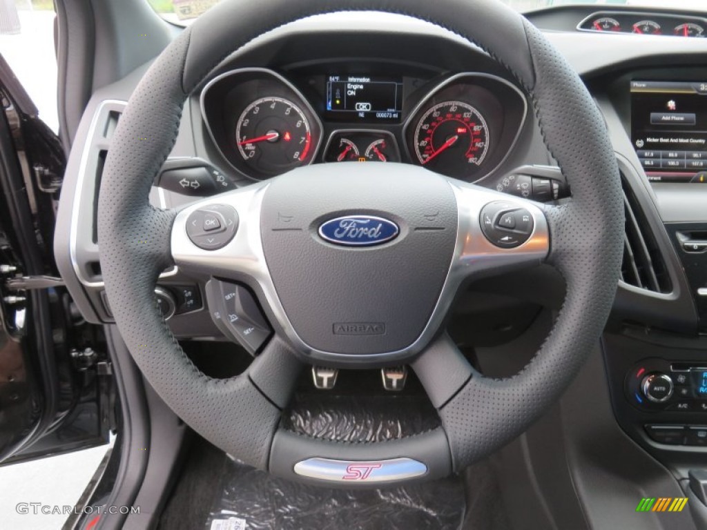 2014 Ford Focus ST Hatchback ST Charcoal Black Recaro Sport Seats Steering Wheel Photo #86829413