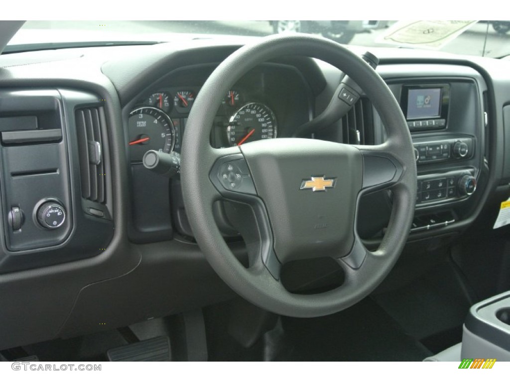 2014 Chevrolet Silverado 1500 WT Regular Cab Jet Black/Dark Ash Steering Wheel Photo #86829845