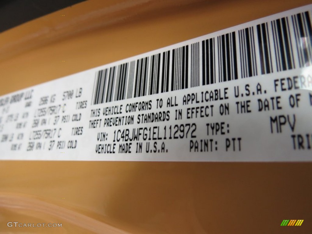 2014 Wrangler Unlimited Color Code PTT for Dune Photo #86832218
