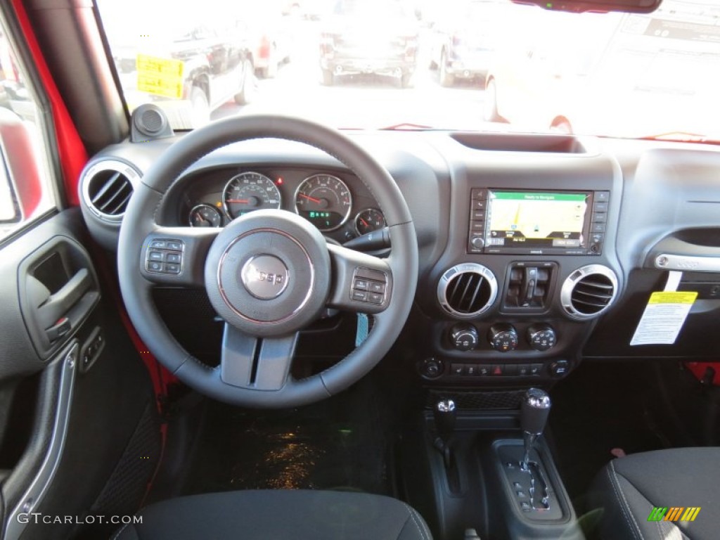 2014 Jeep Wrangler Unlimited Sahara 4x4 Black Dashboard Photo #86832440