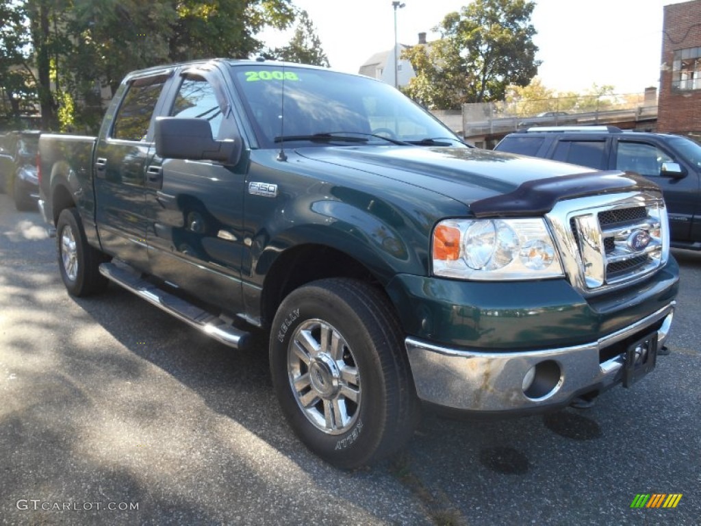 2008 F150 XLT SuperCrew 4x4 - Forest Green Metallic / Medium/Dark Flint photo #1