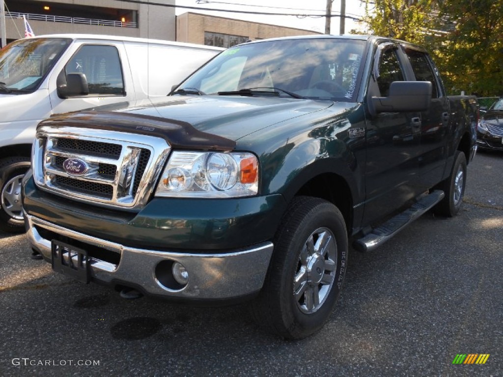 2008 F150 XLT SuperCrew 4x4 - Forest Green Metallic / Medium/Dark Flint photo #6