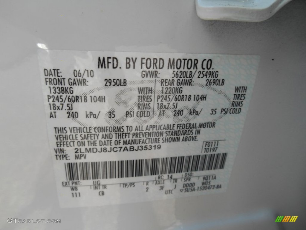 2010 MKX AWD - White Platinum Tri-Coat / Charcoal Black photo #25