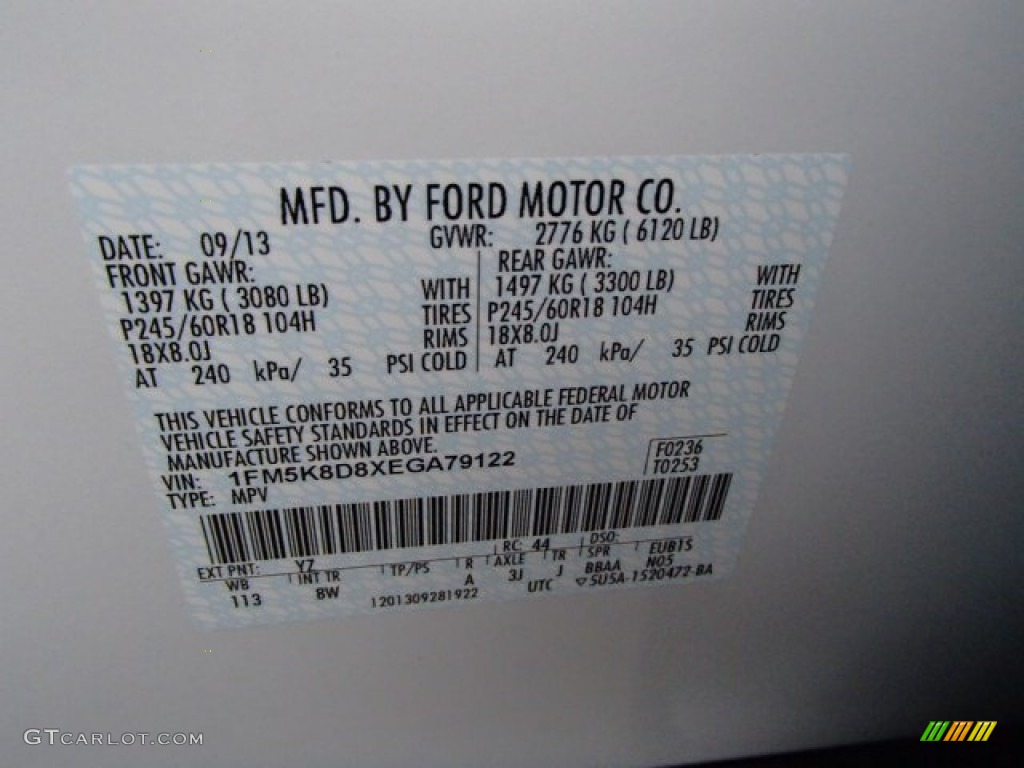 2014 Explorer XLT 4WD - Oxford White / Charcoal Black photo #25
