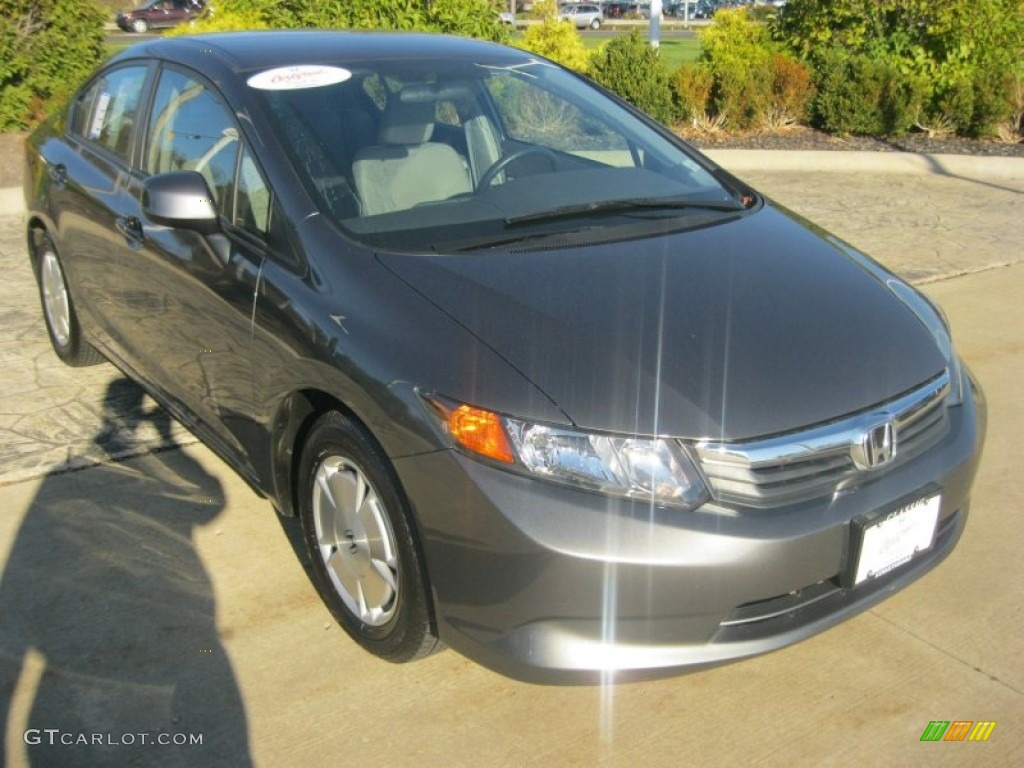 2012 Civic HF Sedan - Polished Metal Metallic / Gray photo #3