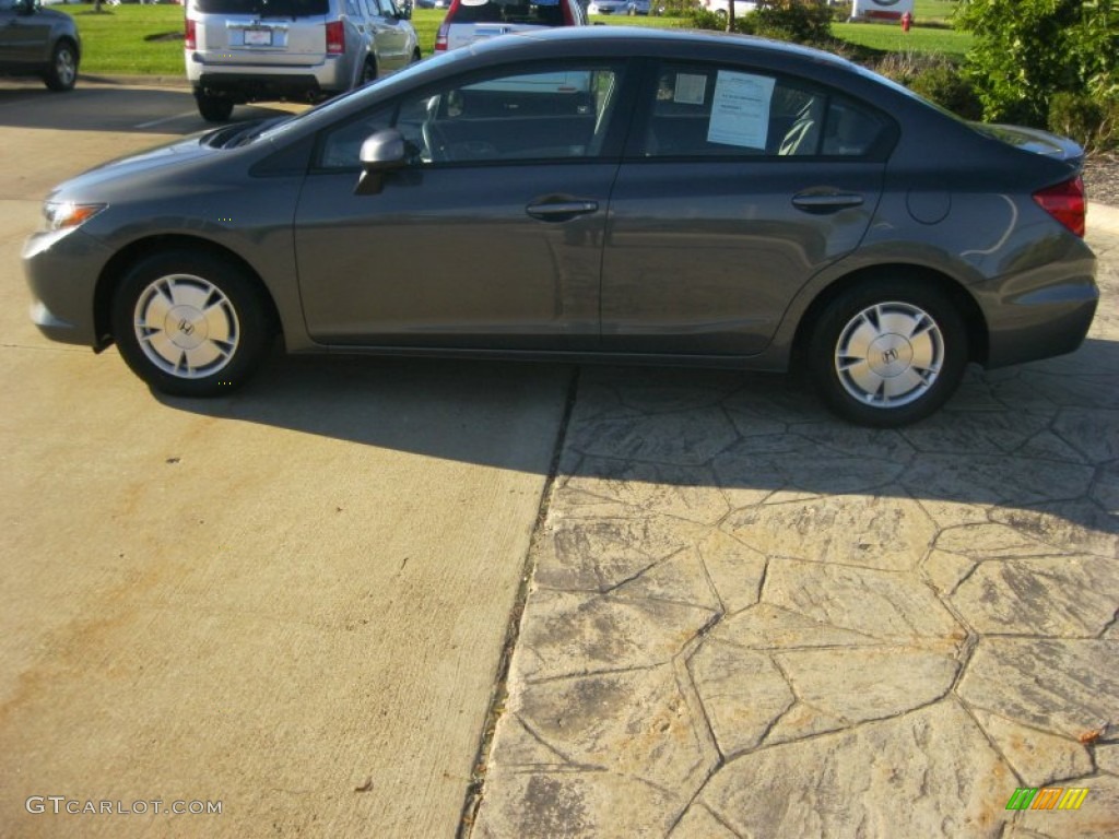 2012 Civic HF Sedan - Polished Metal Metallic / Gray photo #8
