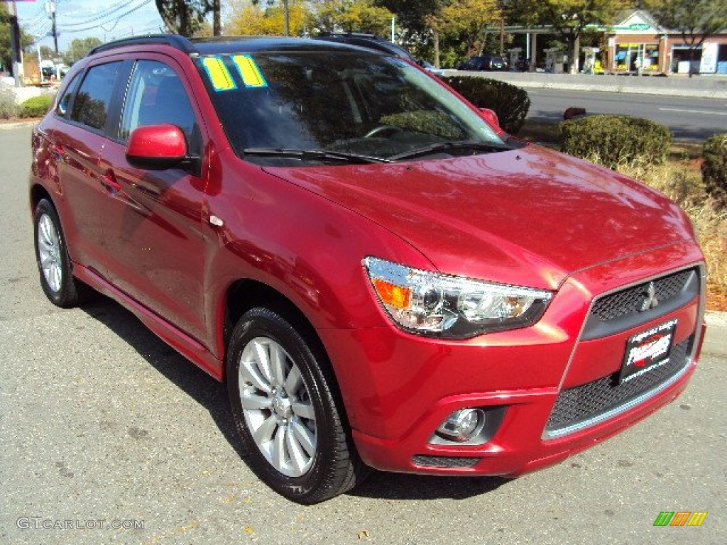 2011 Outlander Sport SE 4WD - Rally Red Metallic / Black photo #1