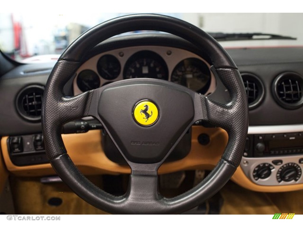 2001 Ferrari 360 Spider F1 Beige Steering Wheel Photo #86840198