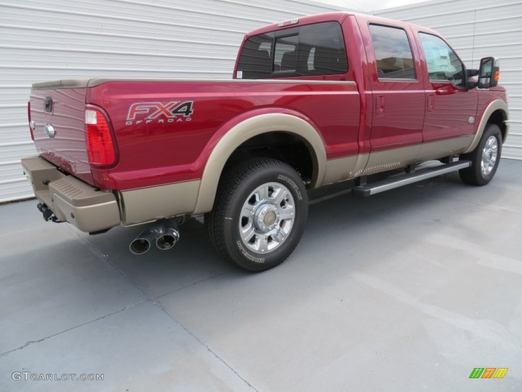 2013 F250 Super Duty King Ranch Crew Cab 4x4 - Ruby Red Metallic / King Ranch Chaparral Leather/Adobe Trim photo #5