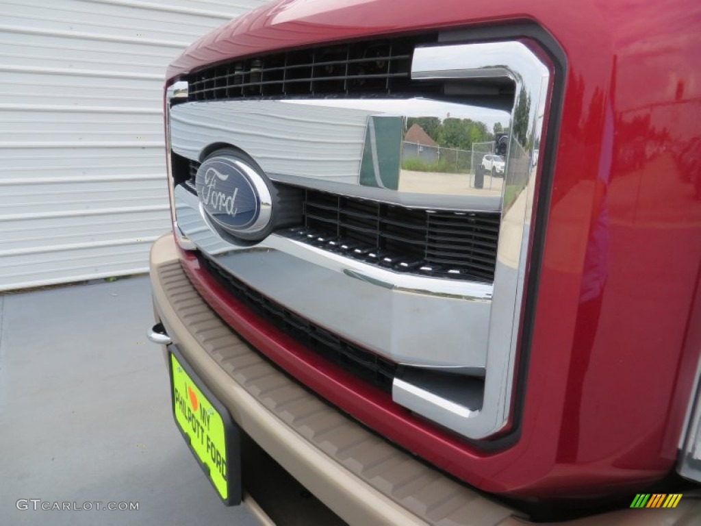 2013 F250 Super Duty King Ranch Crew Cab 4x4 - Ruby Red Metallic / King Ranch Chaparral Leather/Adobe Trim photo #12