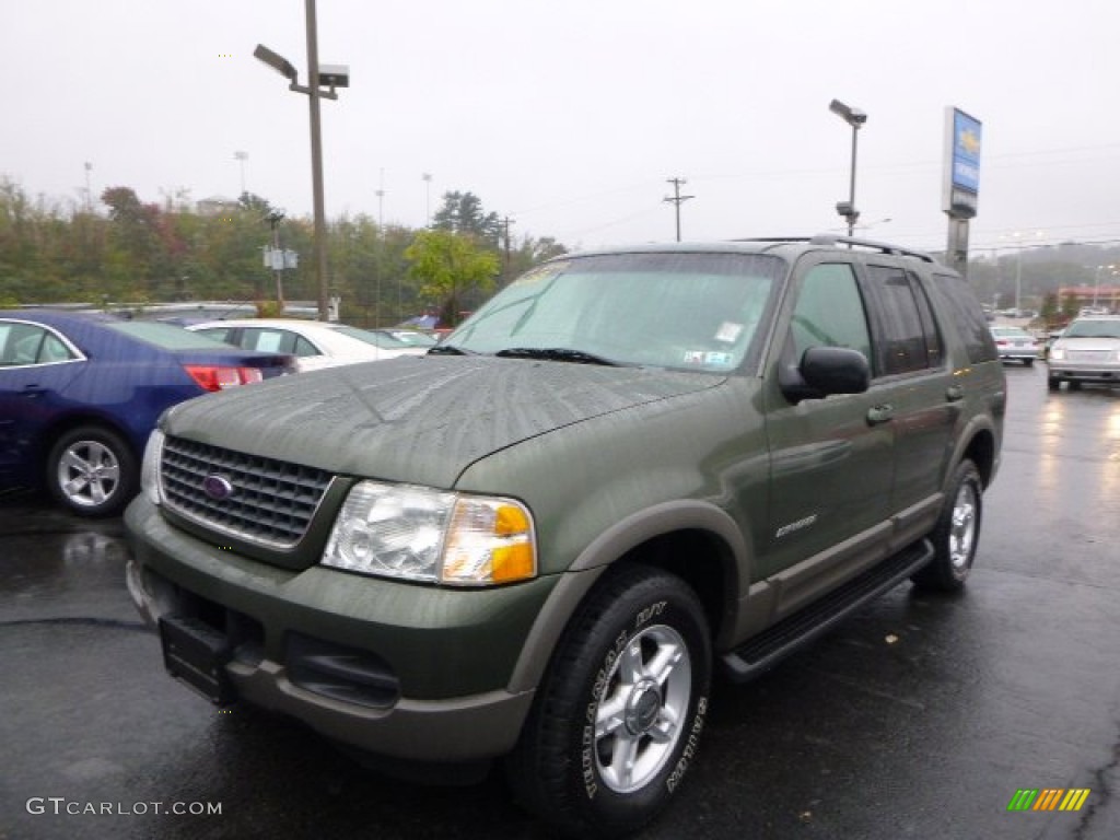 2002 Explorer XLT 4x4 - Aspen Green Metallic / Medium Parchment photo #1