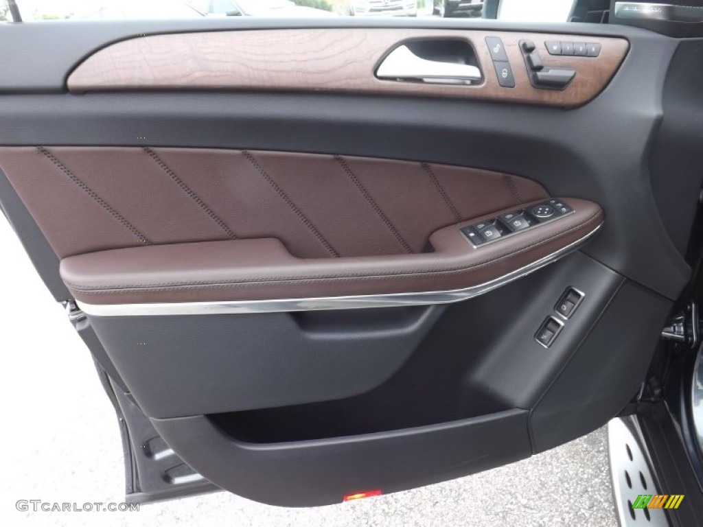 2013 Mercedes-Benz GL 450 4Matic Black/Tobacco Brown Door Panel Photo #86850207
